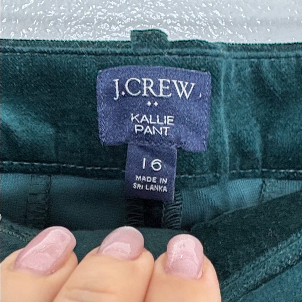 J. Crew Factory Green Velvet 3 Piece Blazer Pant Vest Suit Women Size 16 - Picture 12 of 13